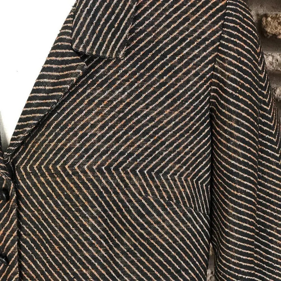 I Magnin Vintage 60s 70s Diagonal Striped Shirt Sheath Dress - Picture 4 of 7